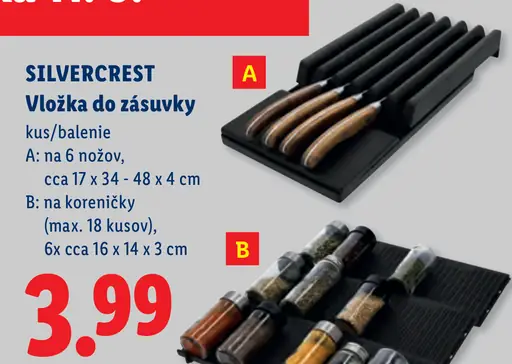 Silvercrest vložka do zásuvky na nože alebo koreničky