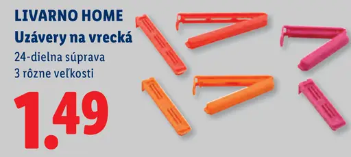Livarno Home uzávery na vrecká 24-dielna súprava