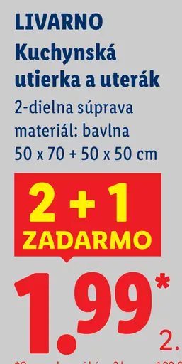 Livarno kuchynská utierka a uterák 2-dielna súprava