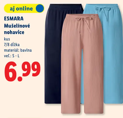 Esmara Mušelínové nohavice