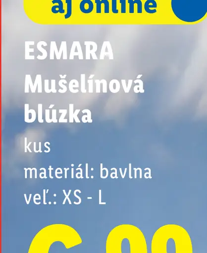 Esmara mušelínová blúzka