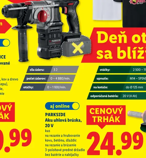 Parkside Performance aku kombinované kladivo 20 V