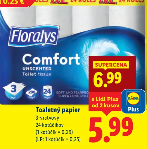 Floraly's Comfort toaletný papier 3-vrstvový