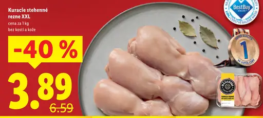 Kuracie stehnenné rezne XXL bez kosti a kože