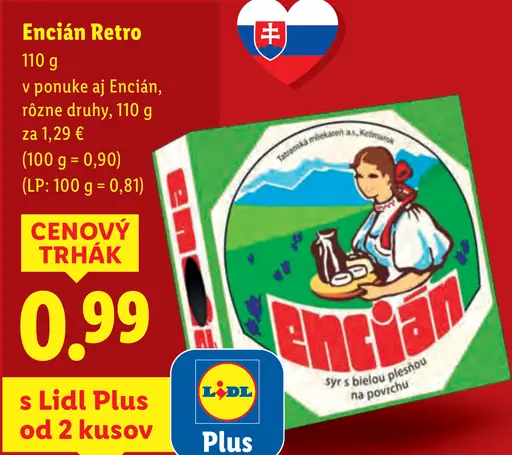 Encián Retro syr s bielou plesňou