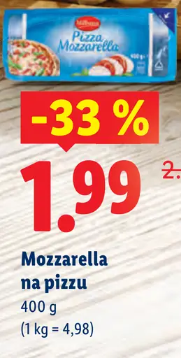 Mozzarella na pizzu