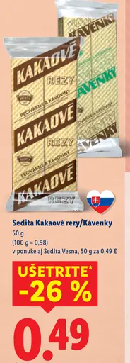 Sedita Kakaové rezy, Kávenky