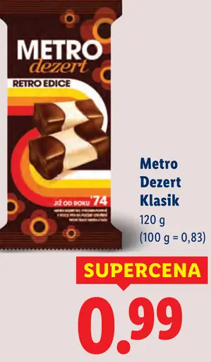 Metro Dezert Klasik čokoládová tyčinka