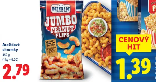 McEnnedy arašidové chrumky Jumbo Peanut Flips