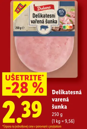 Dulano Delikatesná varená šunka