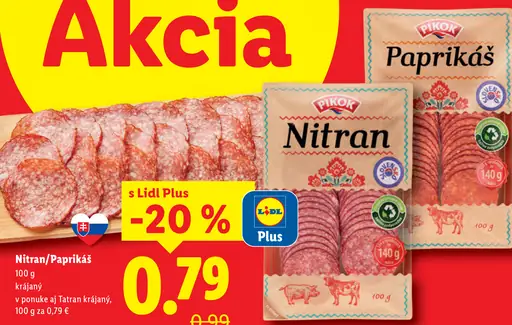 Pikok Nitran saláma krájaná