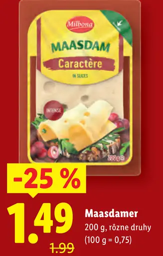Milbona Maasdamer syr plátky