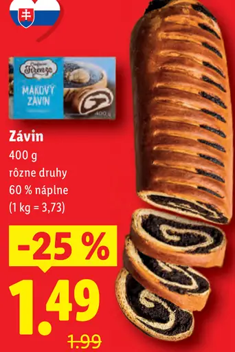 Závin s náplňou rôzne druhy
