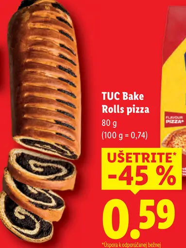 TUC Bake Rolls pizza