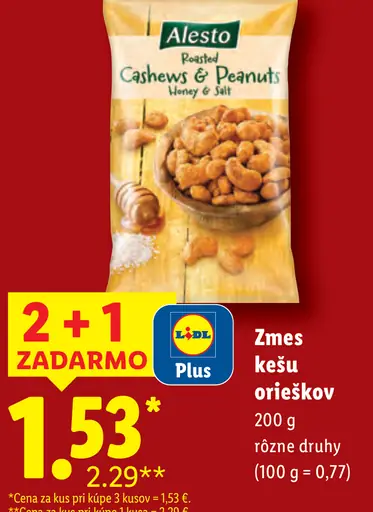 Alesto zmes kešu a arašidov