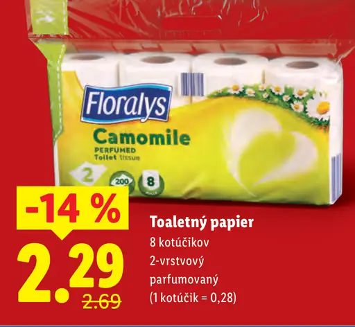 Florays Camomile toaletný papier 2-vrstvový parfumovaný
