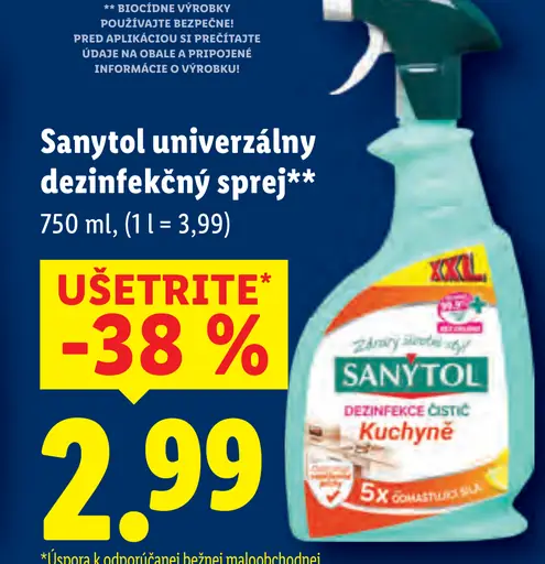 Sanytol univerzálny dezinfekčný sprej Kuchyne
