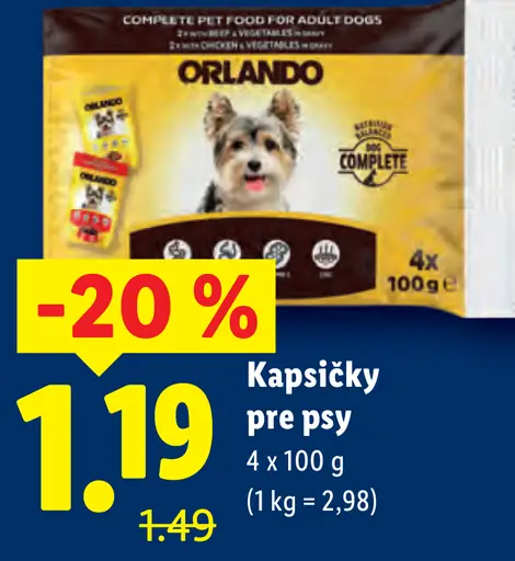 Orlando Kapsičky pre psy