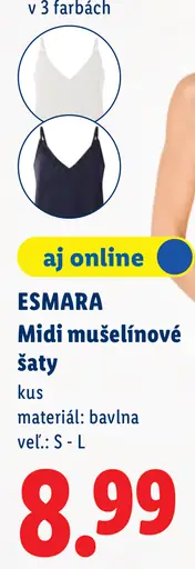 Esmara mušelínové šaty
