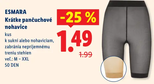 Esmara krátke pančuchové nohavice 50 DEN