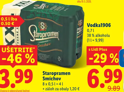 Staropramen pivo výčapné Smíchov plechovka