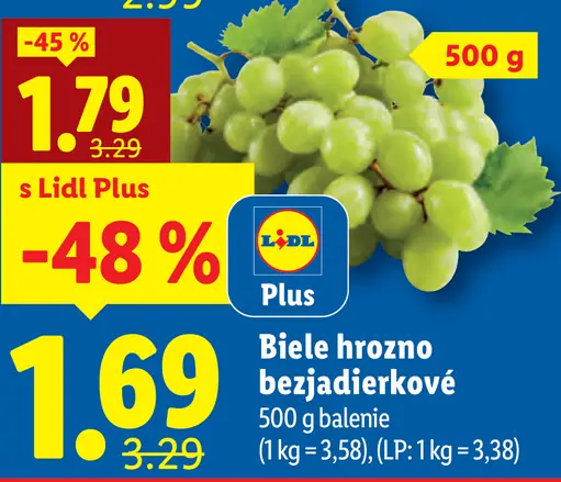 Biele hrozno bezjadierkové