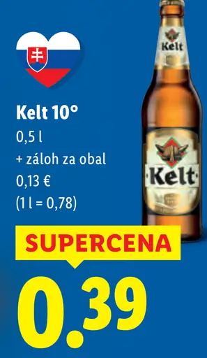 Kelt 10° svetlé výčapné pivo