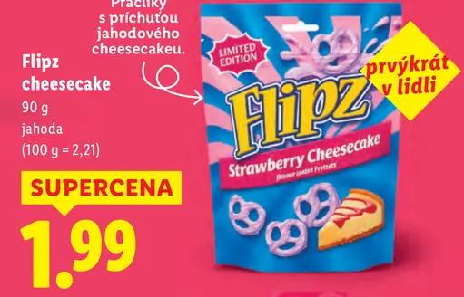 Flipz cheesecake praclíky jahoda