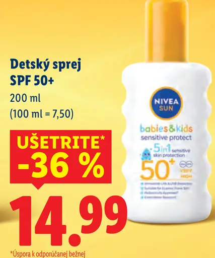 Nivea Sun detský sprej SPF 50+
