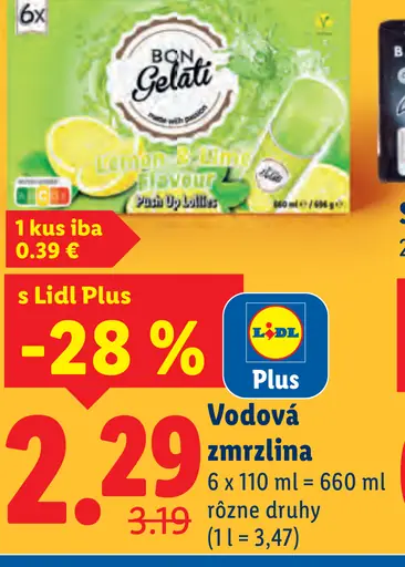 Bon Gelati Vodová zmrzlina