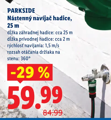 Parkside nástenný navíjač hadice