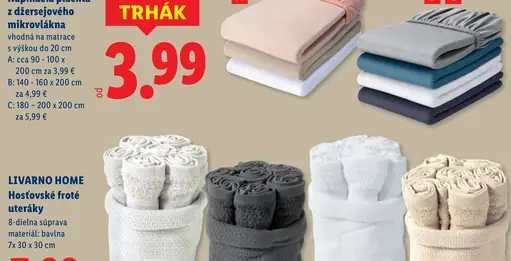 Livarno Home hosťovské froté uteráky 8-dielna súprava