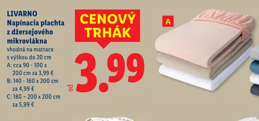 Livarno napínacia plachta z džersejového mikrovlákna