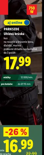 Parkside Uhlová brúska