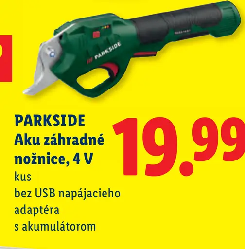 Parkside aku záhradné nožnice 4 V
