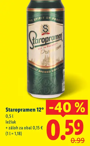 Staropramen 12° ležiak plechovka