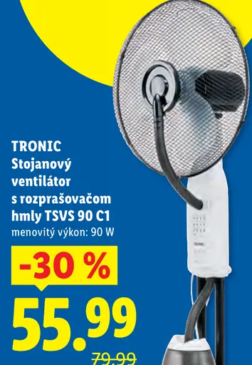 Tronic stojanový ventilátor s rozprašovačom hmly TSVS 90 C1