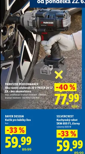 Parkside Performance aku rázový uťahovák 20 V PASSB 20-Li C4 – bez akumulátora