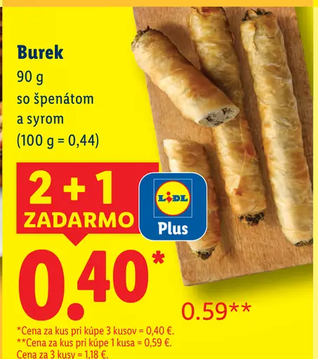 Burek so špenátom a syrom