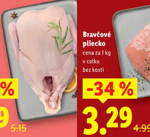 Bravčové plecko bez kosti vcelku pultový predaj