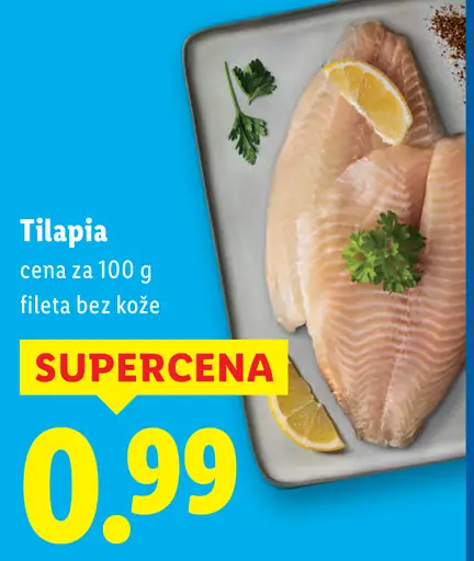 Tilapia fileta bez kože