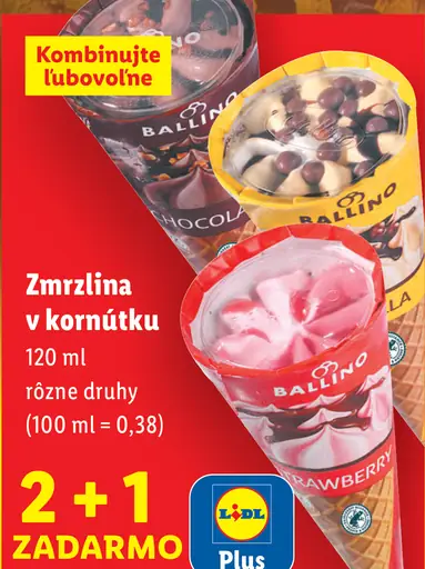 Balvito zmrzlina v kornútku