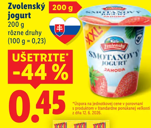 Zvolenský Smotanový jogurt jahoda