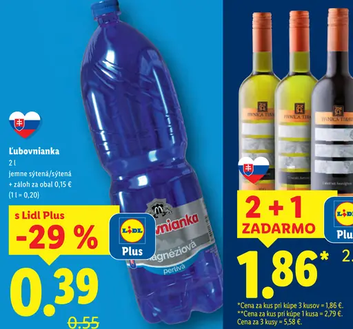 Ľubovnianka jemne sýtená/sýtená minerálna voda