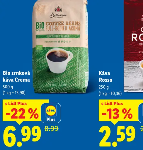 Bellarom Bio Coffee Beans Crema zrnková káva