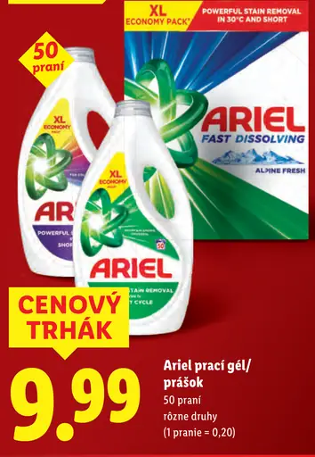 Ariel prací gél/prášok 50 praní