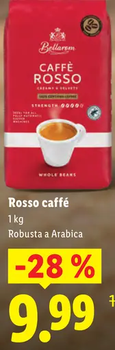 Bellarom Rosso caffé zrnková káva Robusta a Arabica