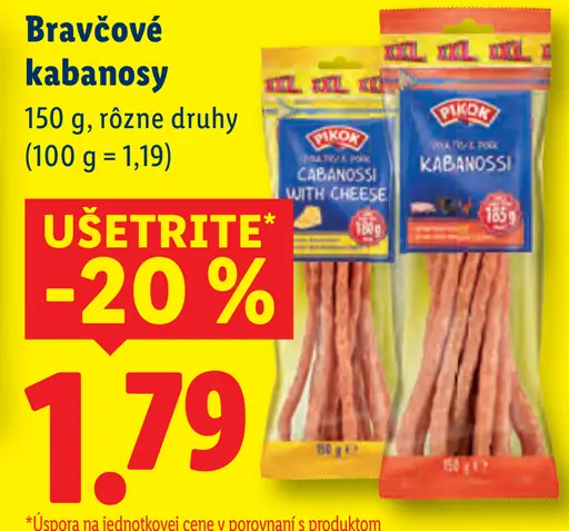 Dulano bravčové kabanosy