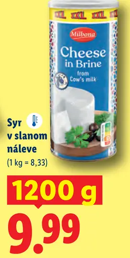 Milbona Syr v slanom náleve z kravského mlieka