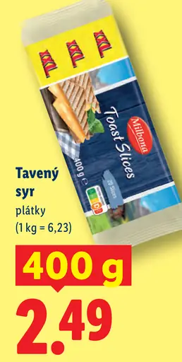 Milbona Toast Slices tavený syr plátky